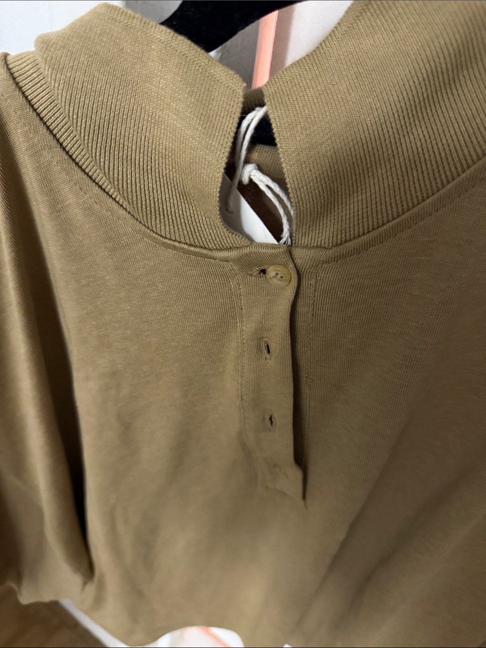 Zara Tan Button Polo Top - Picture 6 of 8